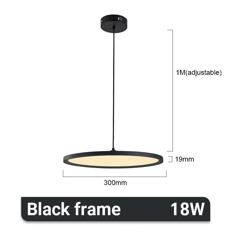 Minimalist black & white aluminum pendant light dining room led ring