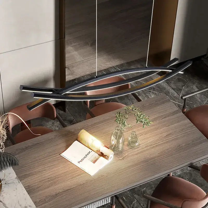 Modern minimalist aluminum suspension led chandelier kitchen light