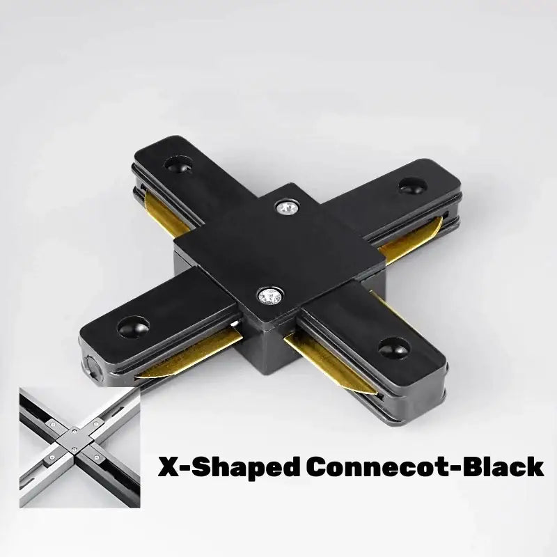 Modern black & white aluminum track rail lighting – living room system