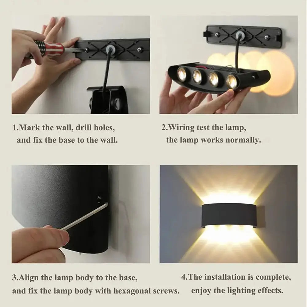 Modern black & white aluminum wall lamps – living room sconces