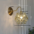 Antique brass amber flower glass wall sconce for living room