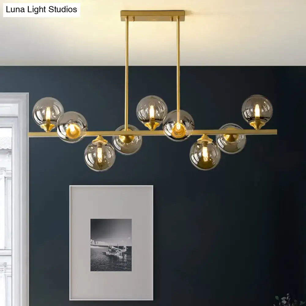 Modern gold amber glass bubbles chandelier dining room hanging light