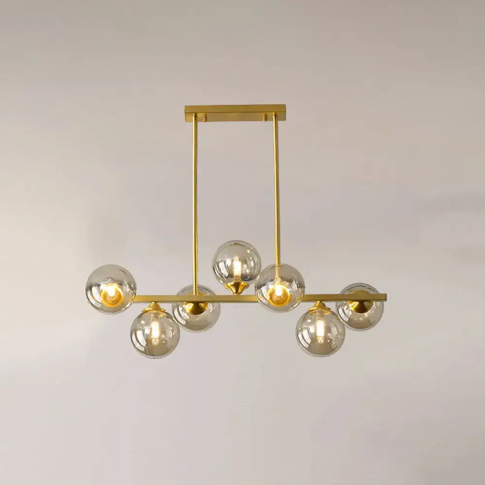 Modern gold amber glass bubbles chandelier dining room hanging light