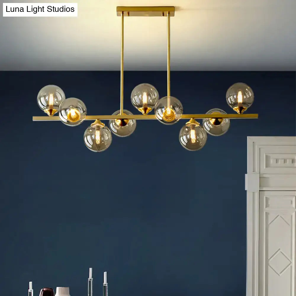 Modern gold amber glass bubbles chandelier dining room hanging light