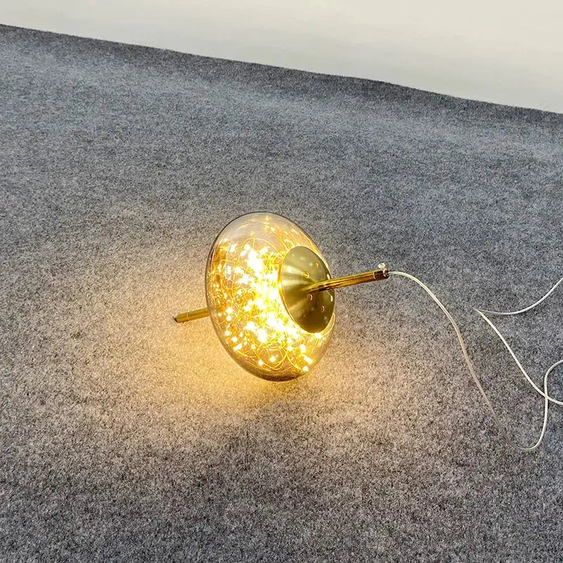 Modern amber glass chandelier – dining room string light pendant