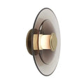 Modern black and amber glass disc wall lamp bedroom sconce