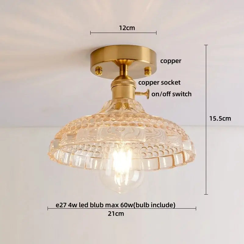 Modern amber glass led ceiling lights for kitchen and living room