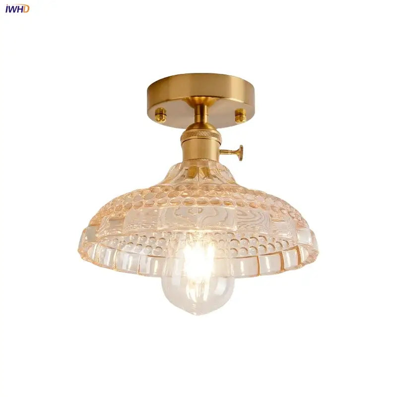 Modern amber glass led ceiling lights for kitchen and living room