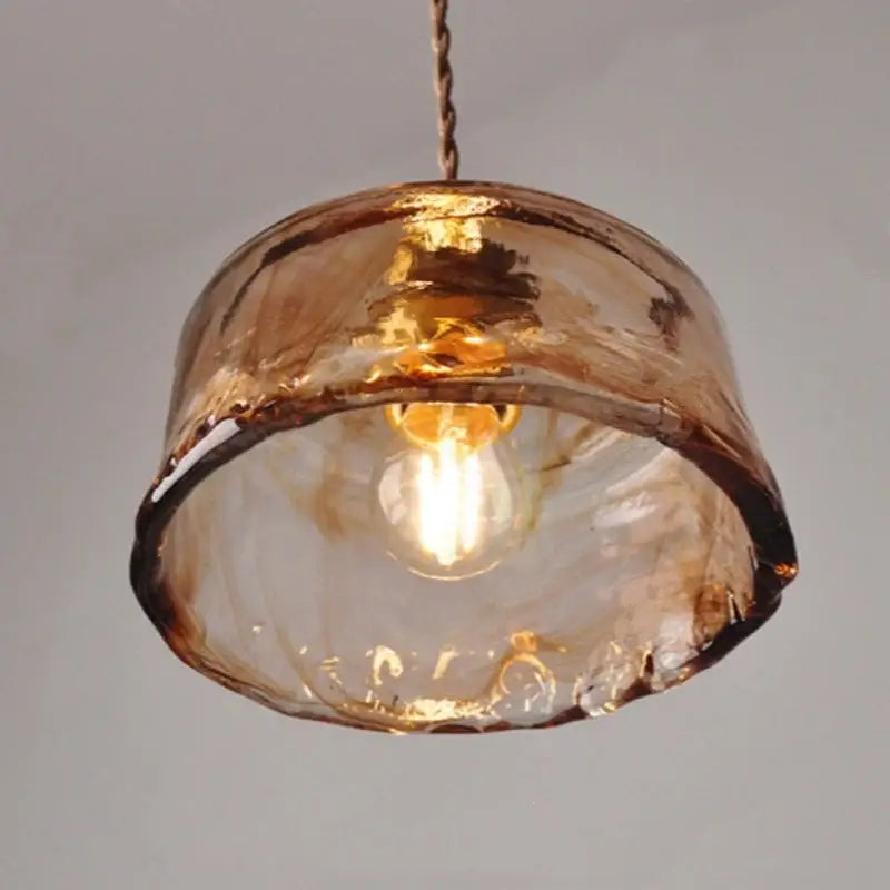 Amber textured glass led pendant lamp for kitchen and dining room