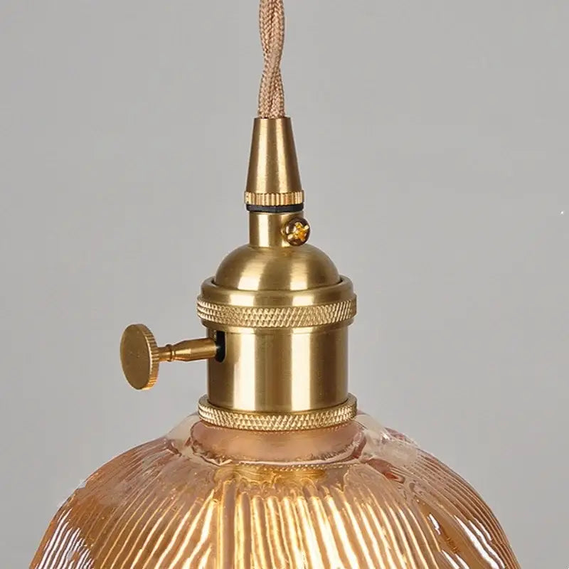 Modern flower amber glass pendant light dining room hanging fixture