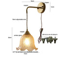 Antique brass and amber glass led wall lights for bedroom decor