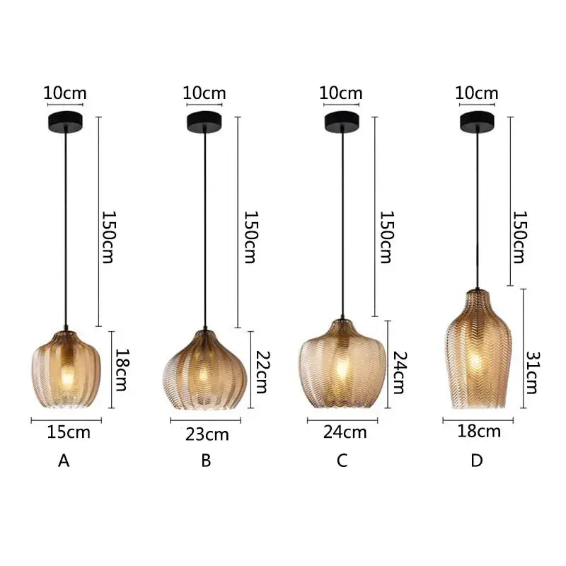 Woven gold chevron glass pendant lights for kitchen dining room