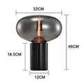 Modern smoky gray & amber glass table lamp living room light