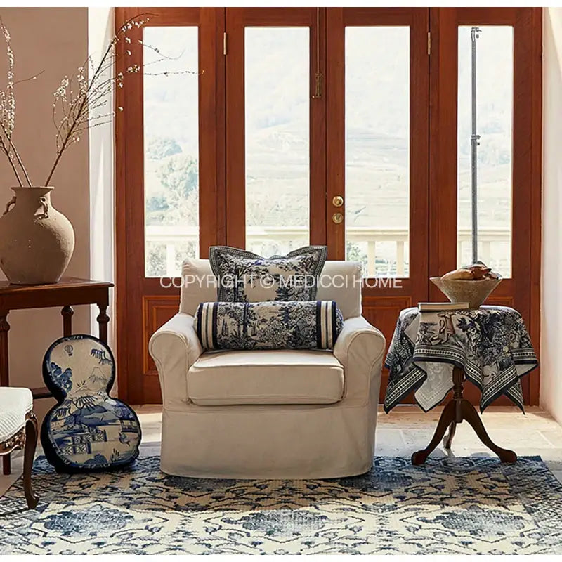Ancient indigo jungle cushion covers blue & white living room pillow