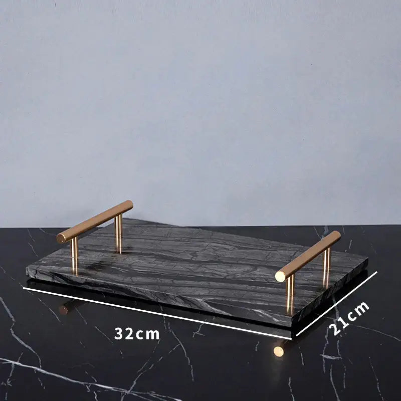 Modern black & gold ancient wood grain marble bathroom set