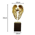 Golden angel wings sculpture desk ornament for living room