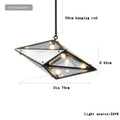 Angular diamond glass chandelier dining room pendant light