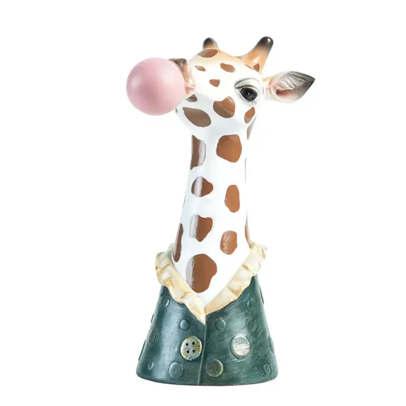 Whimsical black & white zebra animal bust succulent vase living room