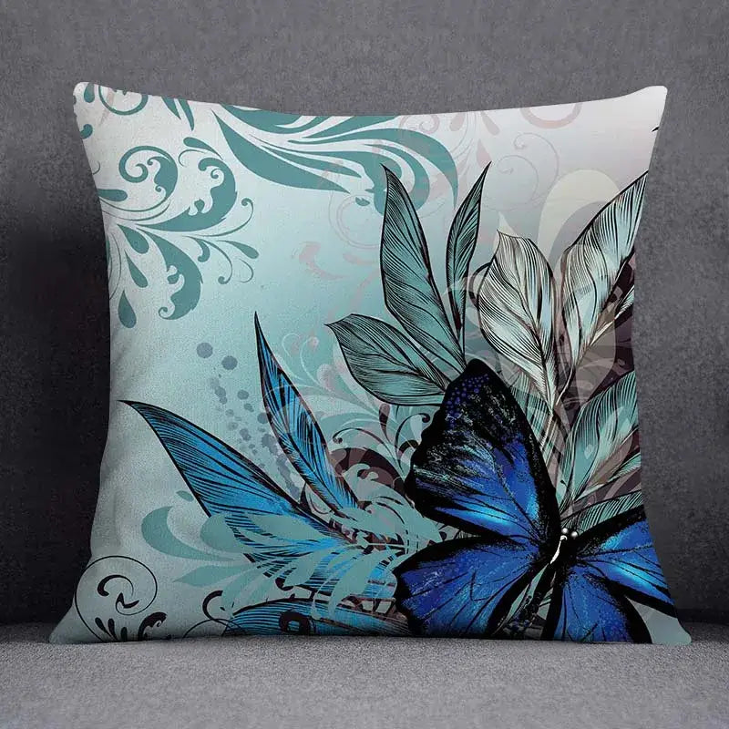 Modern teal & green nature pattern decorative pillowcase living room