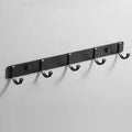 Antique black robe hook brass wall rack bathroom 5 hook rail