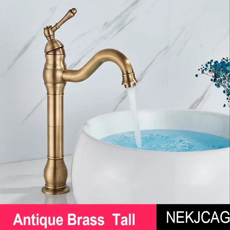 Antique brass single handle basin faucet bathroom sink mixer tap