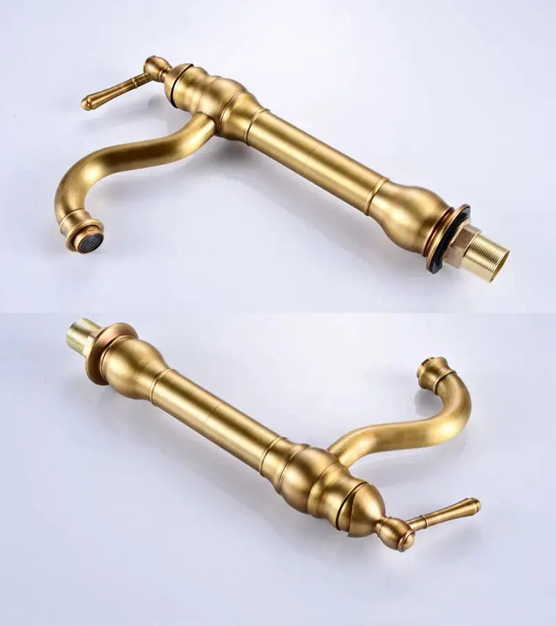 Vintage antique brass basin faucet – bathroom single handle tap