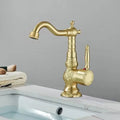 Antique brass ornate single handle faucet – bathroom sink tap