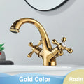 Antique brass dual handle basin faucet bathroom mixer tap