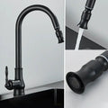 Antique brass kitchen faucet with pull down spout