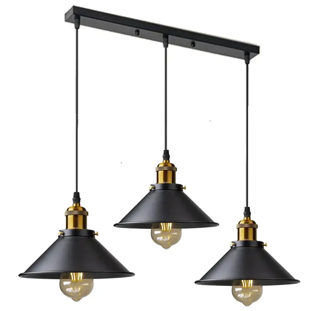 Industrial black & antique brass kitchen pendant light