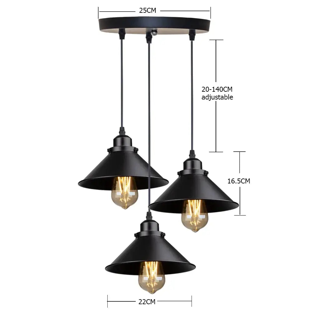 Industrial black & antique brass kitchen pendant light