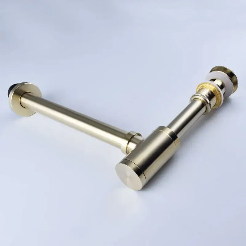 Modern antique brass bathroom sink drain kit with white seals