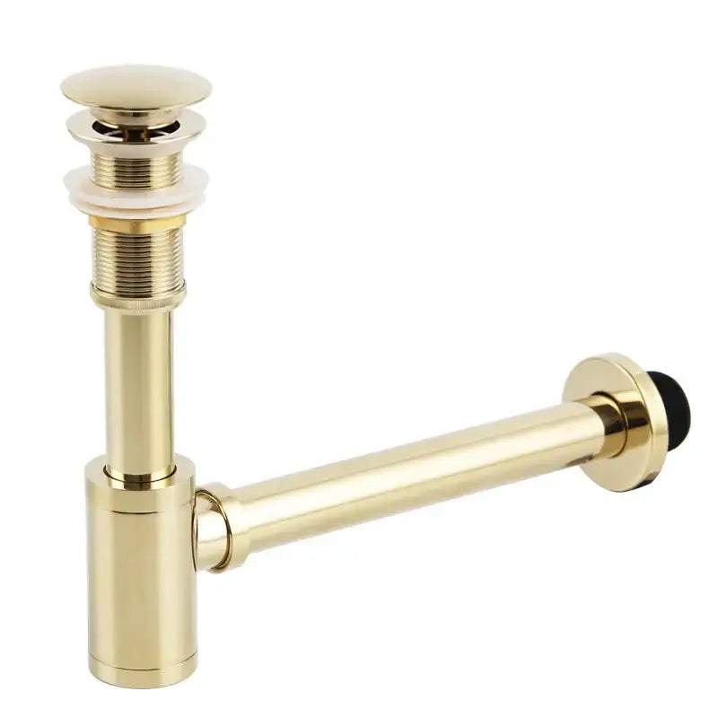 Modern antique brass bathroom sink drain kit with white seals