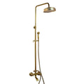 Antique brass rainfall shower faucet set with shelf – bathroom