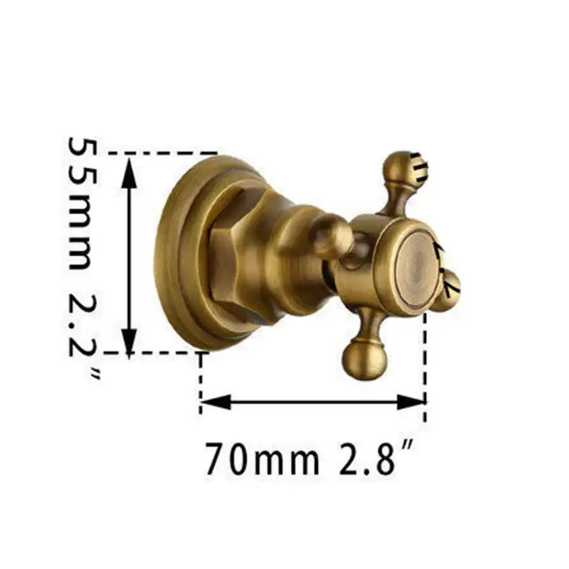 Antique brass round rainfall shower faucet set bathroom fixtures
