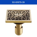 Antique brass shower drain with engraved chinese motifs bathroom cover