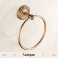 Antique brass rope textured towel ring bathroom wall rack