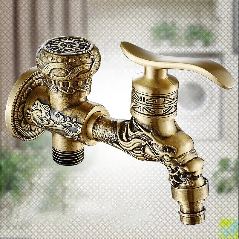 Antique dragon brass wall mount bidet faucet bathroom shower spray