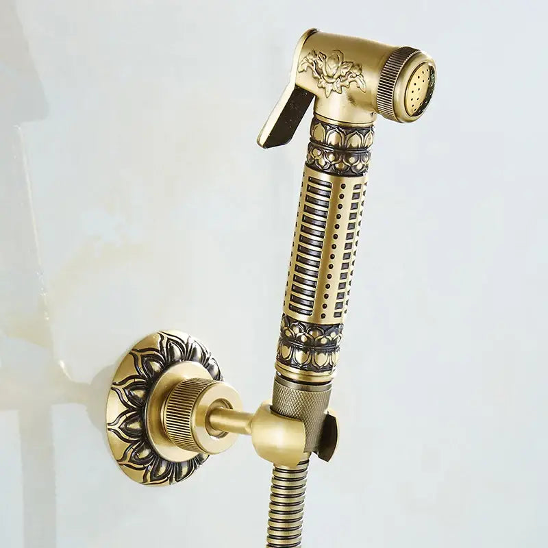 Antique dragon brass wall mount bidet faucet bathroom shower spray