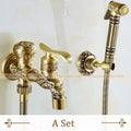 Antique dragon brass wall mounted bidet faucet bathroom shower sprayer