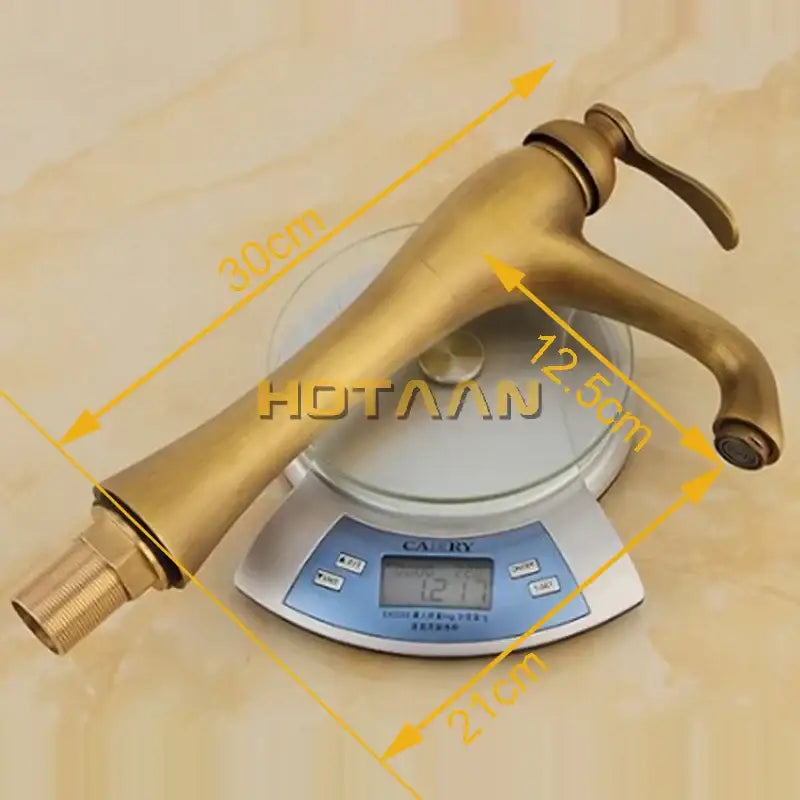 Modern antique brass waterfall basin faucet bathroom sink mixer