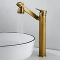 Modern antique bronze bathroom sink faucet with textured knob