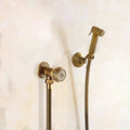Antique bronze bidet sprayer set with ornate detail bathroom shower