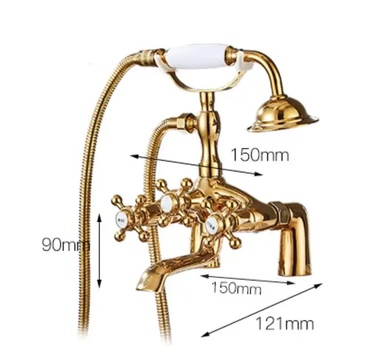 Vintage antique chrome bathtub shower mixer faucet – bathroom set