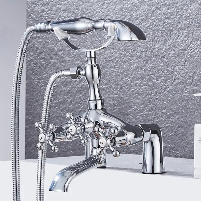 Vintage antique chrome bathtub shower mixer faucet – bathroom set