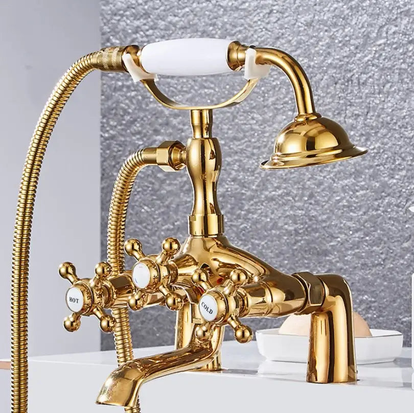 Vintage antique chrome bathtub shower mixer faucet – bathroom set