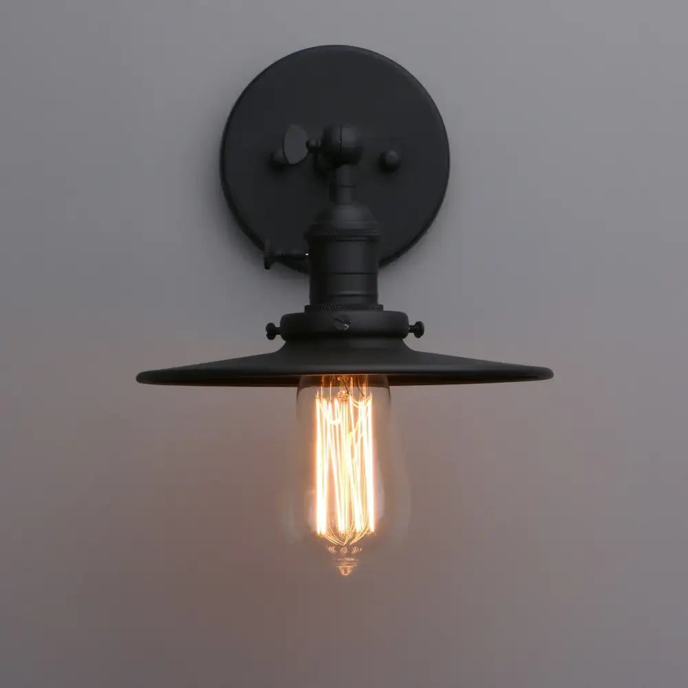Industrial matte black wall sconce – bedroom antique finish light