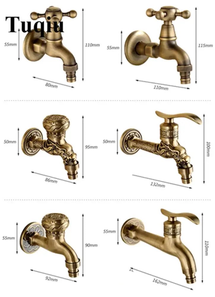 Antique dragon brass garden bibcocks tap garden washing faucet