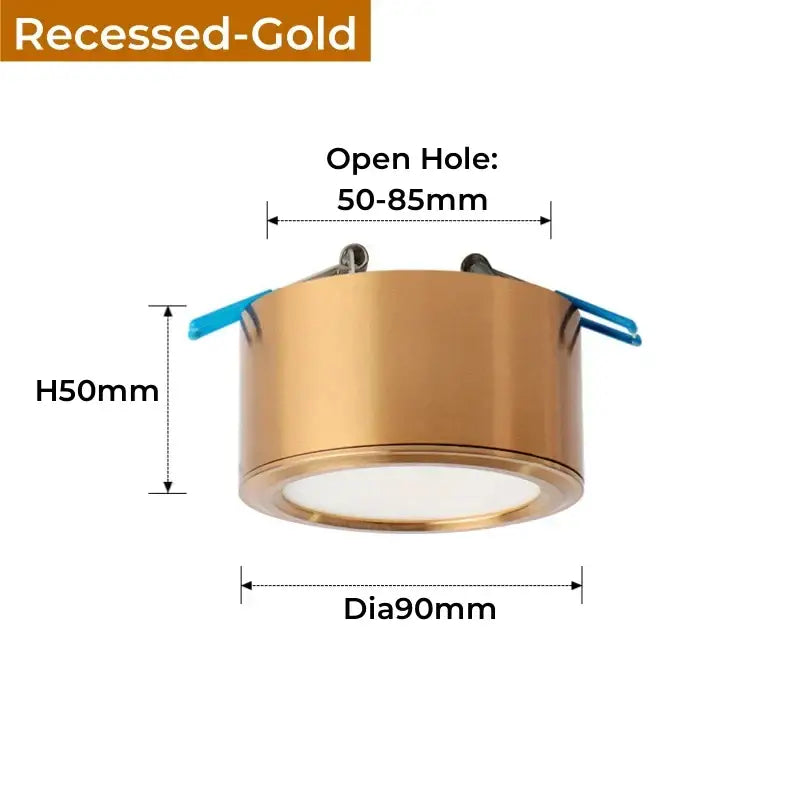 Antique gold led ceiling downlights living room retro brass lighting