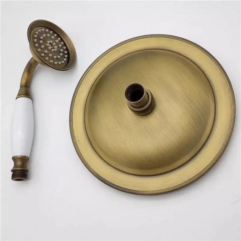 Antique brass & matte black antique handheld shower head bathroom set